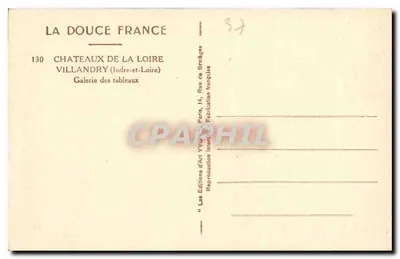 Galeria de quadros — Villandry (Indre-et-Loire) — Éditions d'Art Yvon — Verso