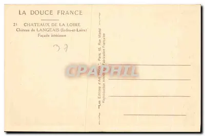 Castelo de Langeais — Facha interior — Éditions d'Art Yvon — Verso
