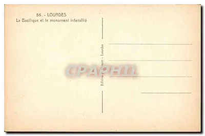 Lourdes — Bazylika i pomnik interallijski — Wydawnictwo P. Bouquet - Lourdes — Rewers