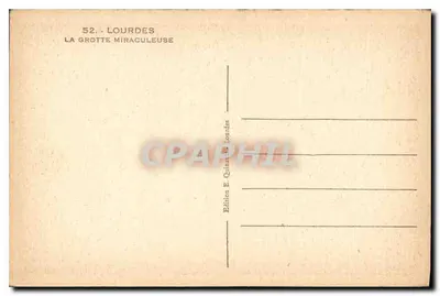 Lourdes — De Mirakelgrot — Editie E. Quinard Lourdes — Achterkant