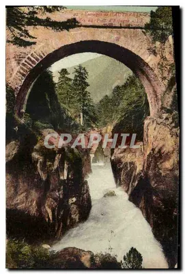 Vista do Ponte d'España em Cauterets — Editor Bloc frères, Bordeaux, n° 66