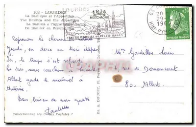Lourdes — Aparição da Nossa Senhora — Editor IRIS — Verso