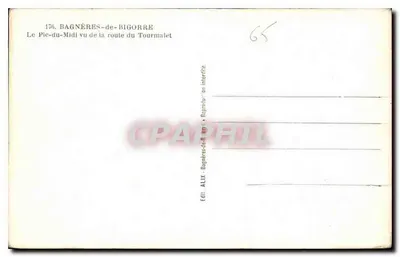 Il Pic-du-Midi visto dalla strada del Tourmalet — Bagnères-de-Bigorre — editore ALIX, n° 176 — Verso