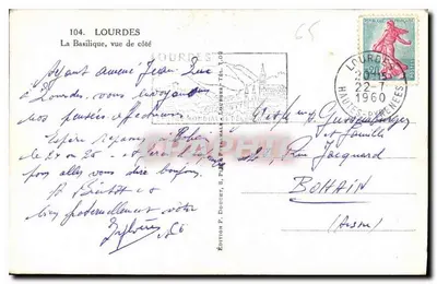 Lourdes — Bazylika widziana z boku — Edlux — Rewers