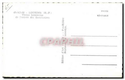 Święta Maryja na wejściu do świątyni — Lourdes (H.-P.) — Wydawnictwo Art * Pau-Billiére — Rewers