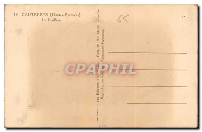 La Raillère — Cauterets (Hautes-Pyrénées) — Les Éditions d'Art-WONY — Verso