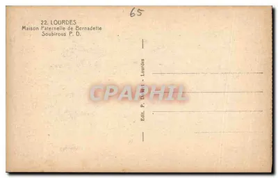 Dom Ojczysty Bernadetty Soubirous — Lourdes — Wydawca P. Dallet — Rewers