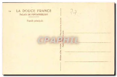 Pałac w Fontainebleau — Główne frontony północne — Wydawnictwo Sztuki YVON — Rewers