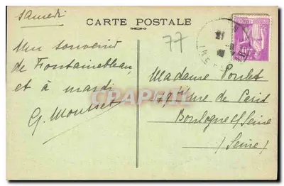 Palácio de Fontainebleau — Escada do Cavalo de Ferro e Fachada sobre o Castelo — n°28 — Verso