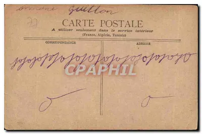 O Castelo de Fontainebleau — vista do parque e do castelo — editor não identificado, n° de série 44 — Verso