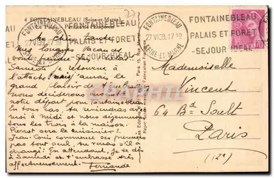Palácio e Floresta — Férias Ideais — Fabricação Francesa — Verso