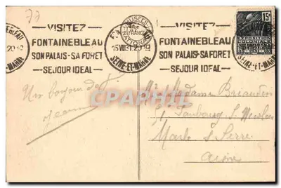 Palácio de Fontainebleau — Apartamentos do Papa — Salão de Recepção — editor A.L. n°15 — Verso