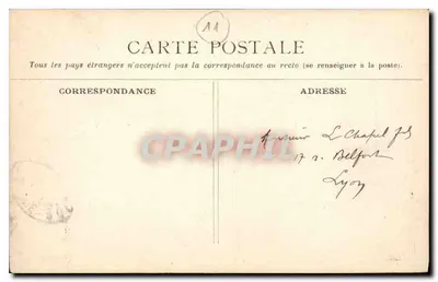 Carcassonne — De grachten van de Poort van Narbonne. Torens van de Peyre en de Vade — Ed. N. G. — Achterkant