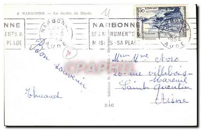 Narbonne — Het Tuin van het Museum — Éditions R. CAC — Achterkant