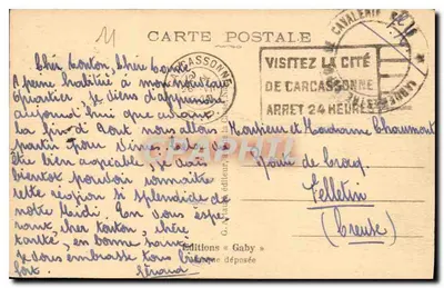 Carcassonne — O Ponte Novo e a Cidade — Gaby, n°20 — Verso