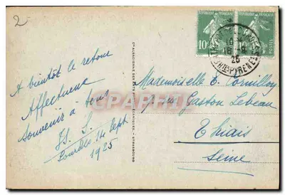 Lourdes - Vista presa dal Castello Forte — editore anonimo, n. 154 — Verso