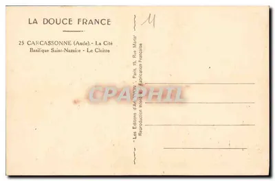 Carcassonne — La Cité — Basilica di San Nazareo e il Cloître — Edizioni d'Arte Yvon — Verso