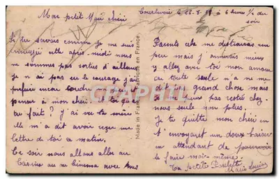 Młoda kobieta pisząca list — młody mężczyzna na tle — Louis, n° 1452 — Rewers