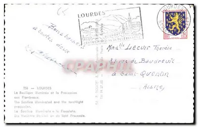 Lourdes — Basilique illuminée et procession aux flambeaux — Edlux — Rewers