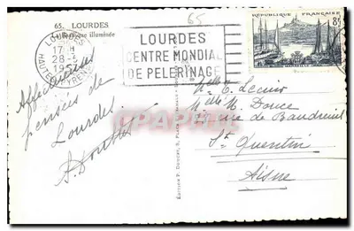 LOURDES — La Repubblica illuminata — Edizione P. Doucet, 65 — Verso
