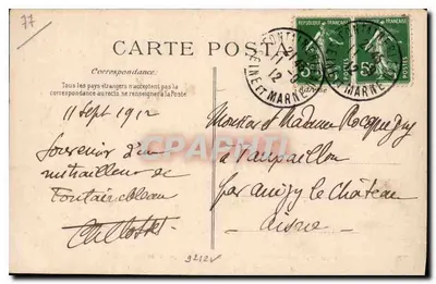 フォンタインブローの宮殿 — マリー・アントワネットのルーブル — 出版者 B.D. 番号 279 — 裏面