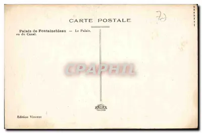 Palazzo di Fontainebleau — vista dal Canale — Edizione Vincent — Verso