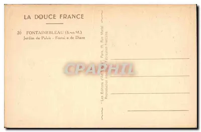 Jardins do Palácio - Fonte de Diana — Les Éditions d'Art, Paris — Verso