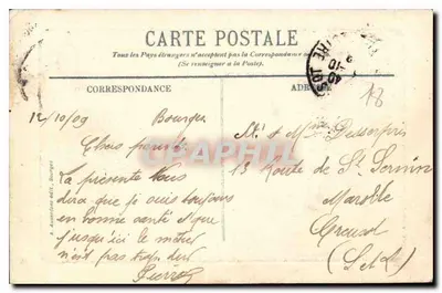 Bourges. O Jardim do Arcebispo — vista da catedral — editor L.L. — Verso