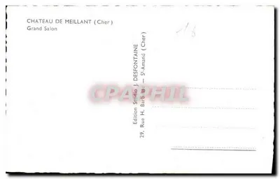 Castelo de Meillant (Cher) — Grande Salão — Edição H. Barbier, Saint-Amand (Cher) — Verso