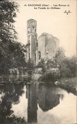SAGONNE (Cher) — As Ruínas e os Fossos do Castelo — Editor G.M. B, n°10