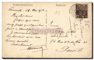 Bourges — Palácio Jacques Cœur — Detalhe da fachada: Um servo esperando seu senhor — L.L. n°143 — Verso