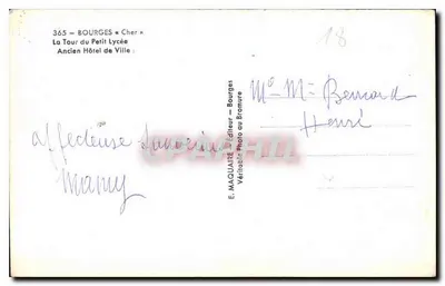 Bourges — Wieża Małego Liceum, Stare Miasto — E. Maquaire, Bourges — Rewers