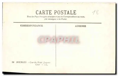 Bourges — Cour du Palais Jacques-Cœur — LL. — n° 56 — Rewers