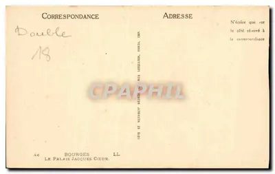 Pałac Jacques Cœur — Bourges — Wydawca: Niel Lecellier, Paryż — Rewers