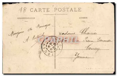 Stara pocztówka Bourges — Katedra — Widok z południowego boku — Rewers