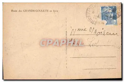 Trasa Grands-Goulets — zimowa widok — wydawca: H. Léon, Chambéry, nr 147 — Rewers