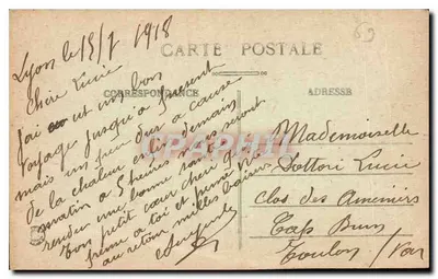 LYON — Monument Carnot — E.R. — n° 173 — Verso