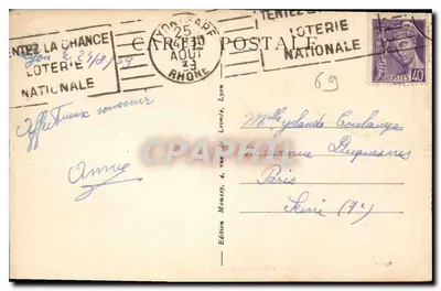 Absydę Bazyliki NMP Fourvière — Lyon — Wydawnictwo Artystyczne Lyon, n° M 373 — Rewers