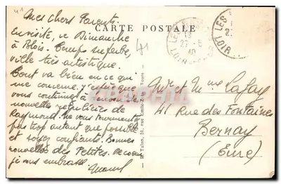Blois — O Castelo — Fachada interna de François Ier — editor L.-et C. n°32 — Verso