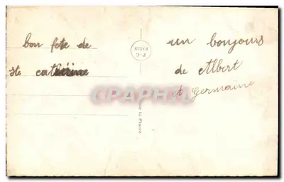 Jovem mulher lendo uma carta — sob cerejeiras em flor — PC PARIS n°3440 — Verso