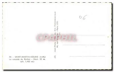 A cascata do Boréon — Saint-Martin-Vesubie (A.M.) — editor: Kéal-Photo, 44, rue Le Tellier, Paris (15e) — Verso