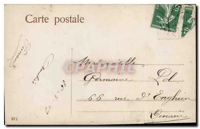 Młoda kobieta w różowej sukni — epoka 1900 — nieznany wydawca — Rewers