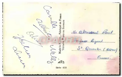 Retrato de um jovem — decoração de paisagem com ponte e casa — editor ARS, série 830 — Verso