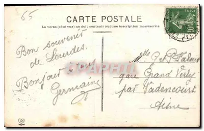 Lourdes — Widok z góry na Esplanadę, Bazylikę i Dolinę Gave — Hautes-Pyrénées, nr 980 — Rewers