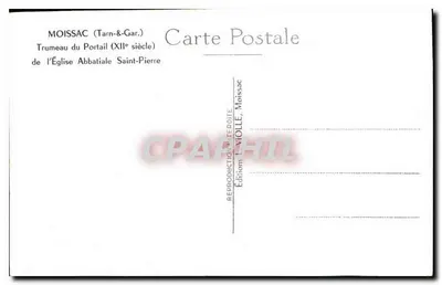 Moissac (Tarn-&-Gar.) — Trumeau do Portal (século XII) da Igreja Abbatial Saint-Pierre — Edições LAVOLLE, Moissac — Verso
