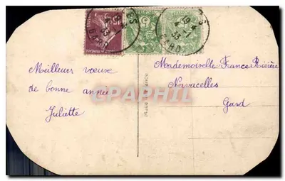 Zimowy krajobraz — zasnieżony dom — REX 2370 — Rewers