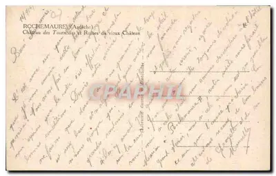 Rocchemaura (Ardèche) — Zamek Tournellas i Ruiny Starego Zamku — Wydawca: Chabaneau, n° 27 — Rewers