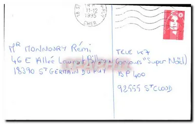 Saint-Germain-du-Puy — Um Lembrete — Edição Bidault — Verso