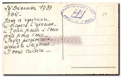 Statki w portowym miejscu — tekst biblijny — wydawca nie widoczny — Rewers