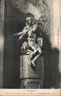St-Lizier - Pieta em madeira da catedral (século XVI) — Fototipia Lampion, Toulouse